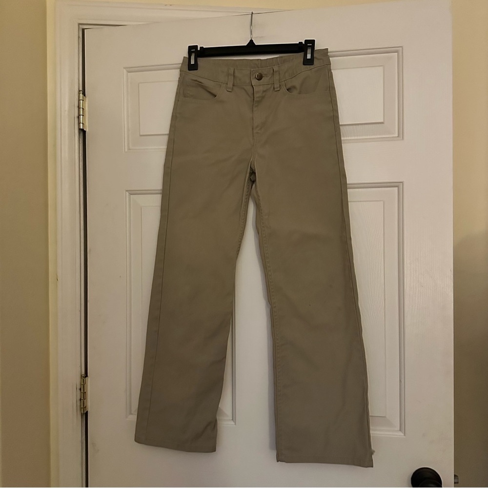 Carhartt Kids Boys Tan Khaki Straight-Leg Pants Size 14 Adjustable Waist Canvas